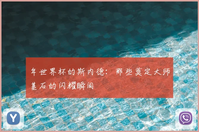 年世界杯的斯内德：那些奠定大师基石的闪耀瞬间